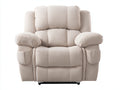 Sillones reclinables tapizados en tejido 100x98x108 cm - Beige - Reposapiés integrado y bolsillos laterales
