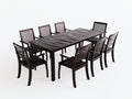 Conjuntos de comedor de jardín de madera 180x90x75 cm - marrón oscuro - 9 piezas para exterior