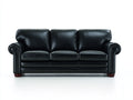 Sofás 3 plazas tapizado efecto piel 210x88x84 cm - negro - estilo clásico para salón