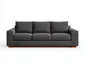 Sofás 3 plazas de tela 220x90x82 cm - gris oscuro y marrón - diseño moderno para salón