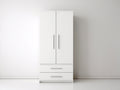 Armarios de 2 puertas en madera 90 x 50 x 190 cm - Blanco - Diseño moderno con 2 cajones para dormitorio