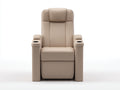 Sillones reclinables de piel sintética 85x92x110 cm - beige - respaldo alto con portavasos para salón