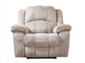 Sillones reclinables de tela texturizada 96x98x102 cm - beige - respaldo alto con reposapiés integrado