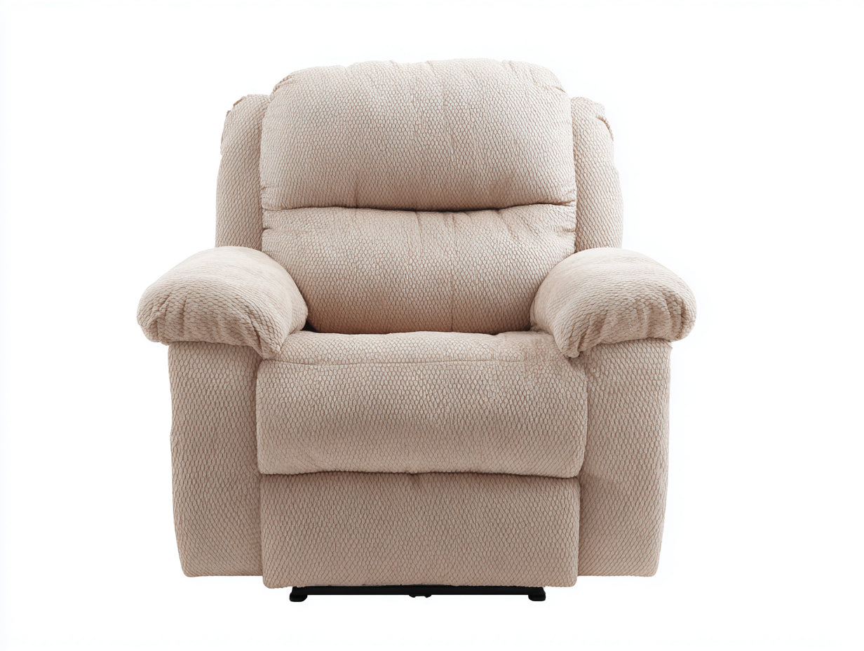 Sillones reclinables tapizados en tejido 98x95x105 cm - Beige - Respaldo reclinable y reposapiés integrado