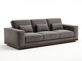 Sofás 3 plazas de tela 230x92x84 cm - gris topo y marrón oscuro - diseño moderno para salón